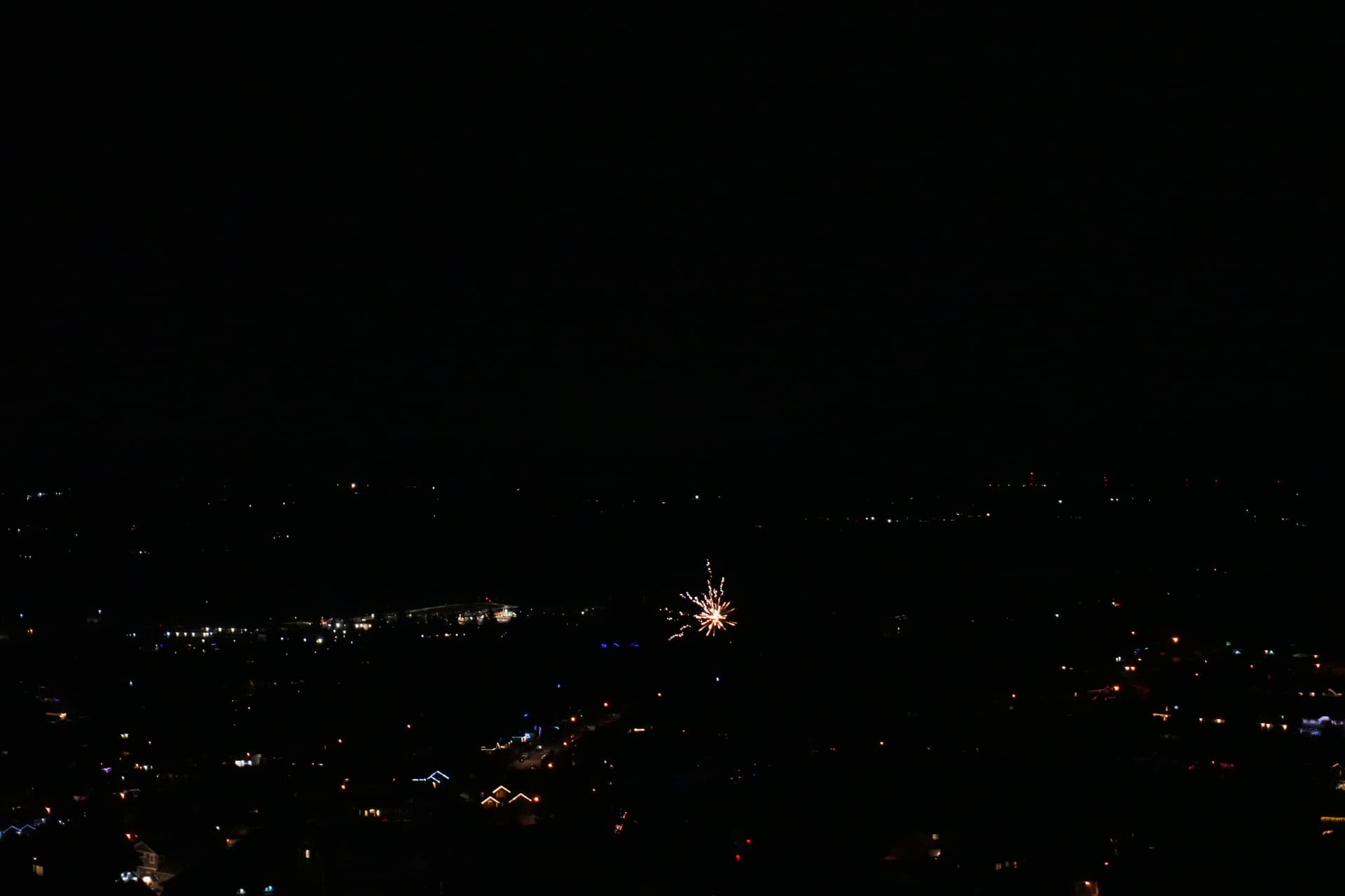 Fireworks in my hometown at 11:55PM on December 31st, 2024