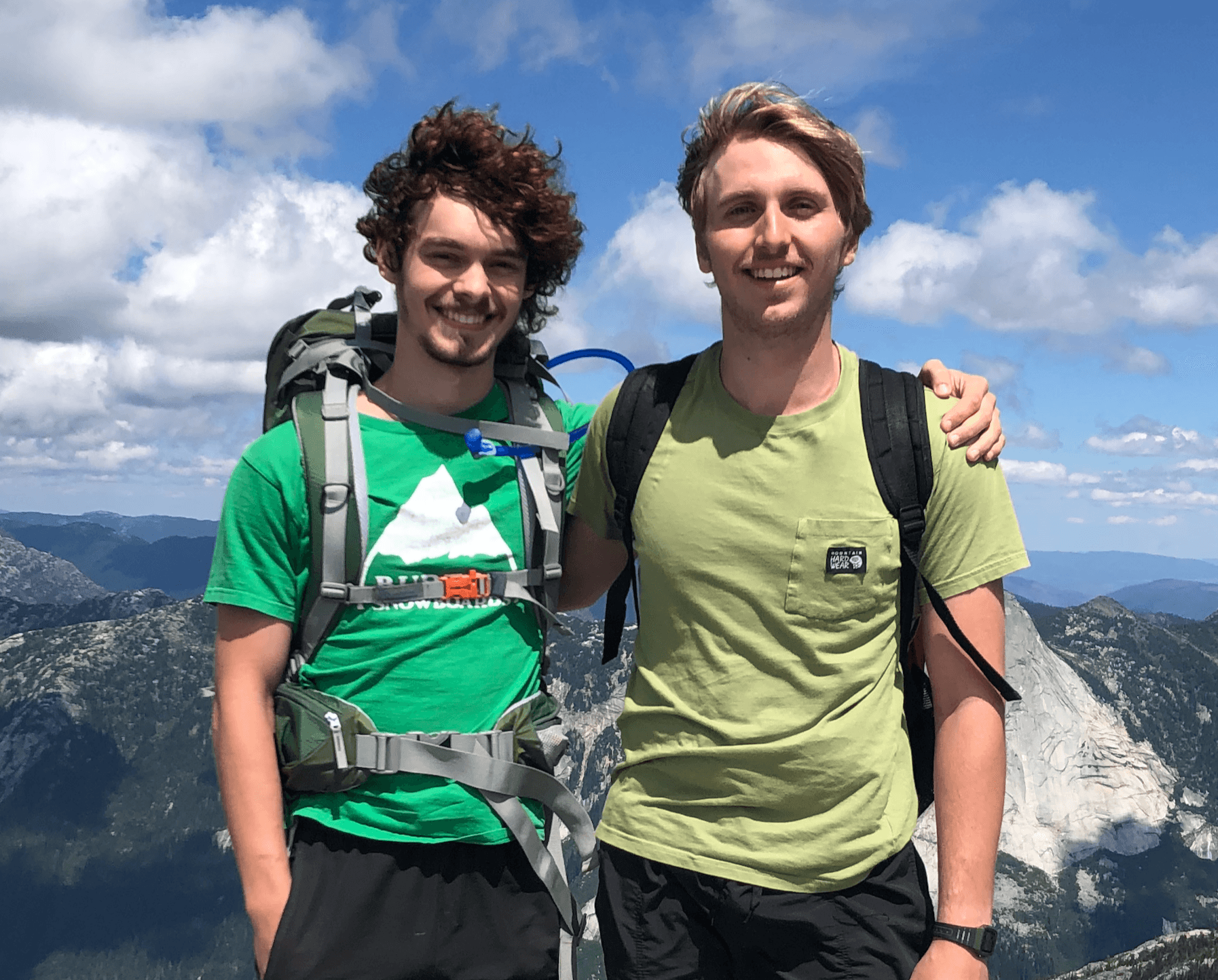 Graeme and Calvin on the summit of Needle Peak